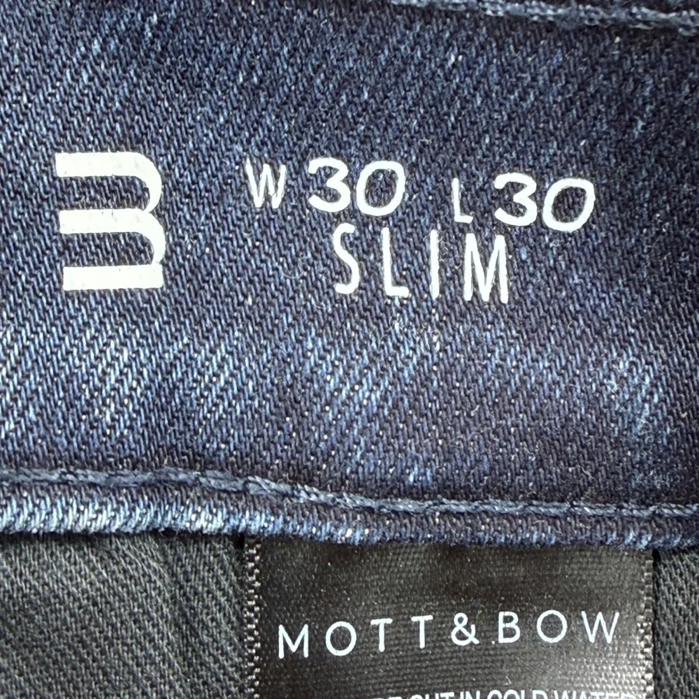 Mott & Bow Staple Slim Fit Jeans Mens 30x30 Dark Indigo Blue Stretch Denim Pants